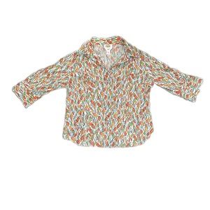 Vintage 90s Talbots Abstract Top Retro Y2K Collared Shirt